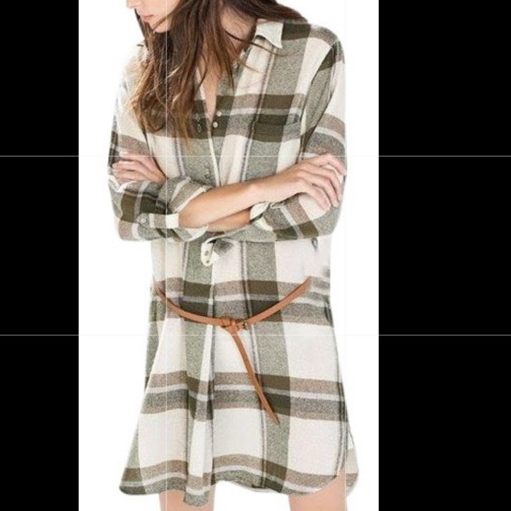 Zara Grey Plaid Wool Shirt Button-down